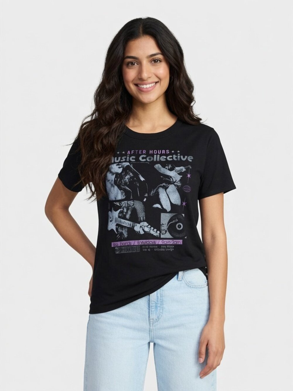 NEW Doe After Hours Music Collective Women's Graphic Large (12/14) Short Sleeve